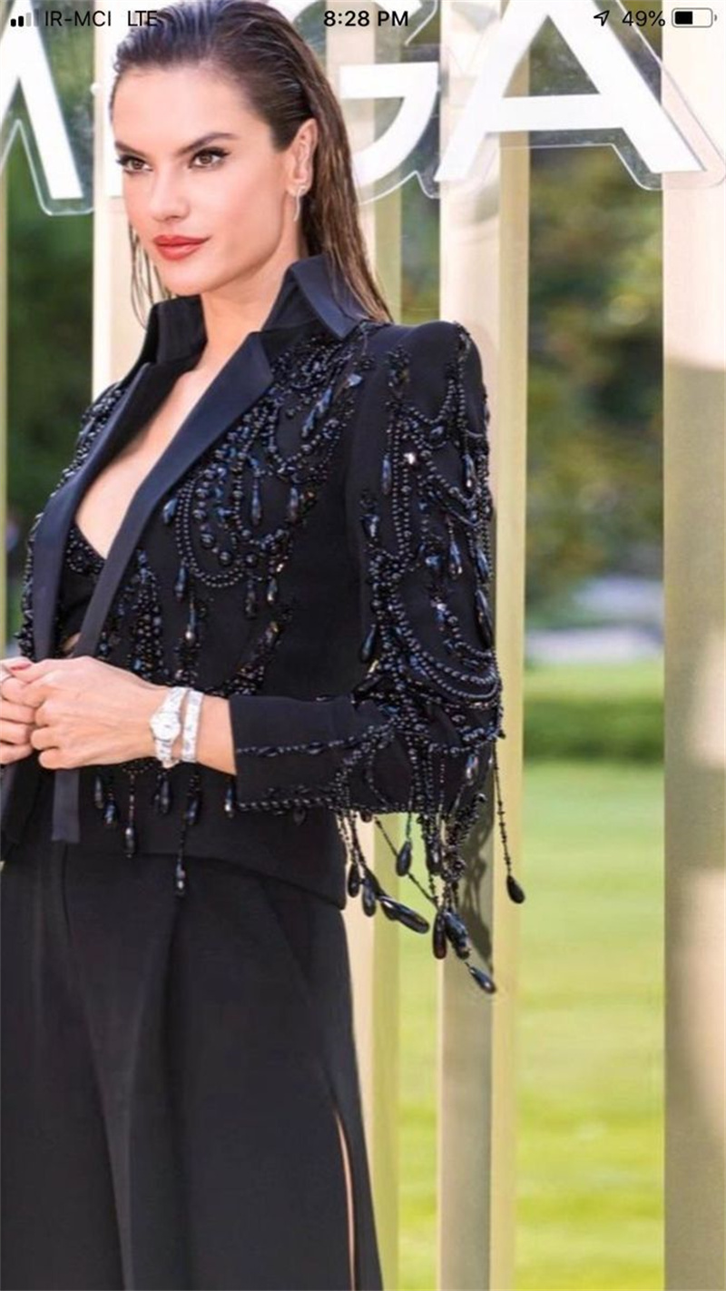Black Crystals Women Suits Set - đánh giá và giá Women Formal Wear Black