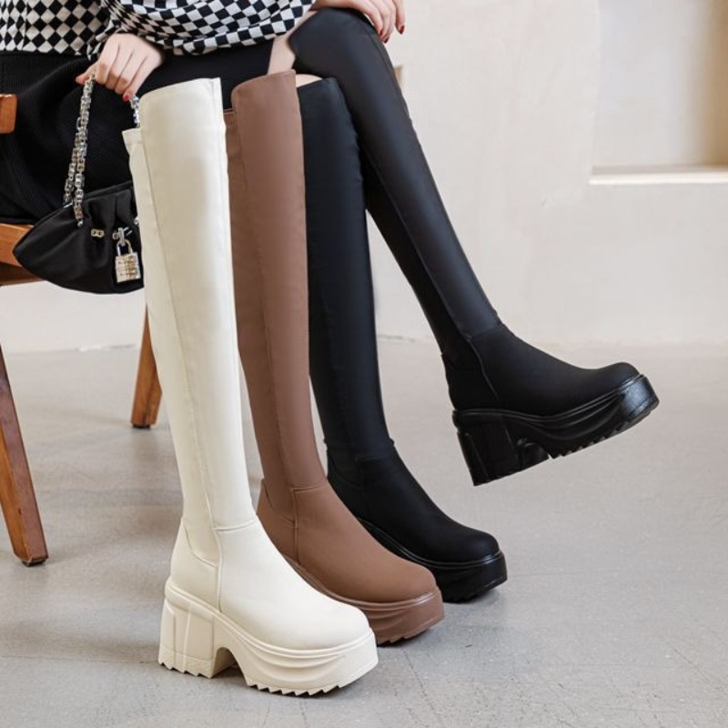 Womens Knee High Thick Sole Wi - đánh giá và giá Women Formal Wear Black