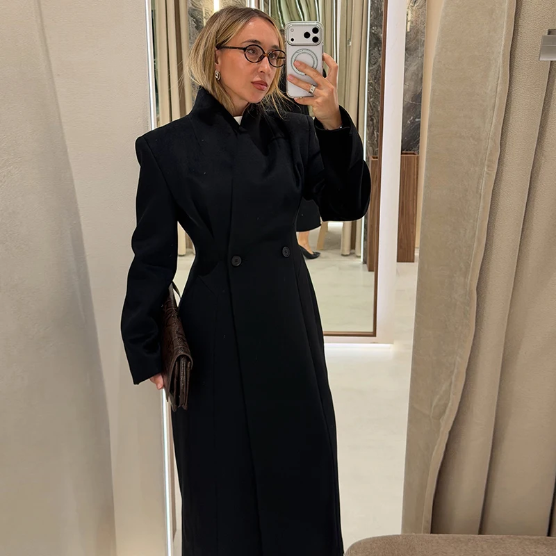 Women Stand Collar Double Brea - đánh giá và giá Tailored Coat Wool