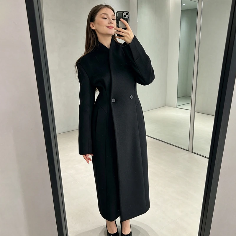 Women Stand Collar Double Brea - đánh giá và giá Tailored Coat Wool
