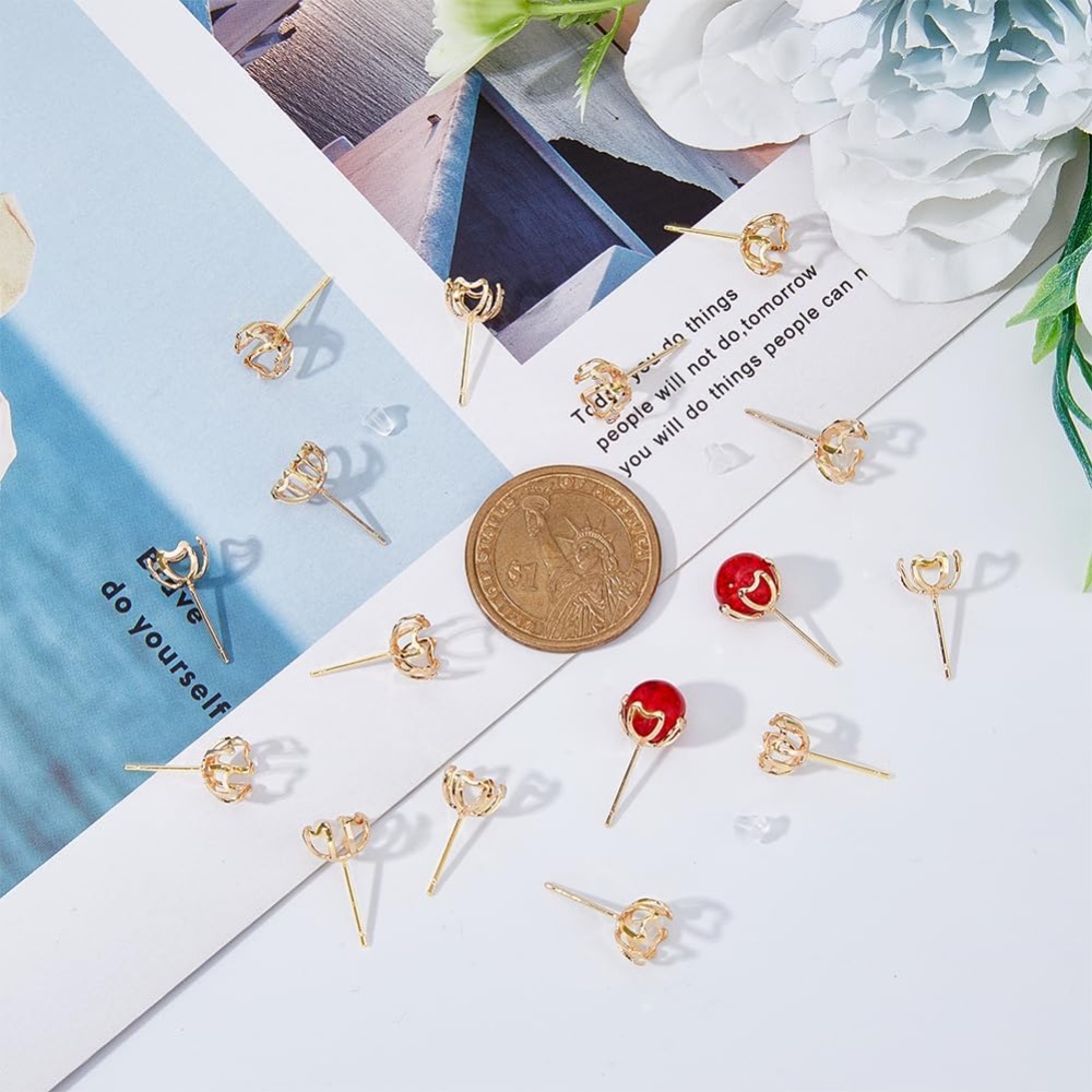 30Pcs Earring Mounting 4-Heart - đánh giá và giá Pearl Earring Stud
