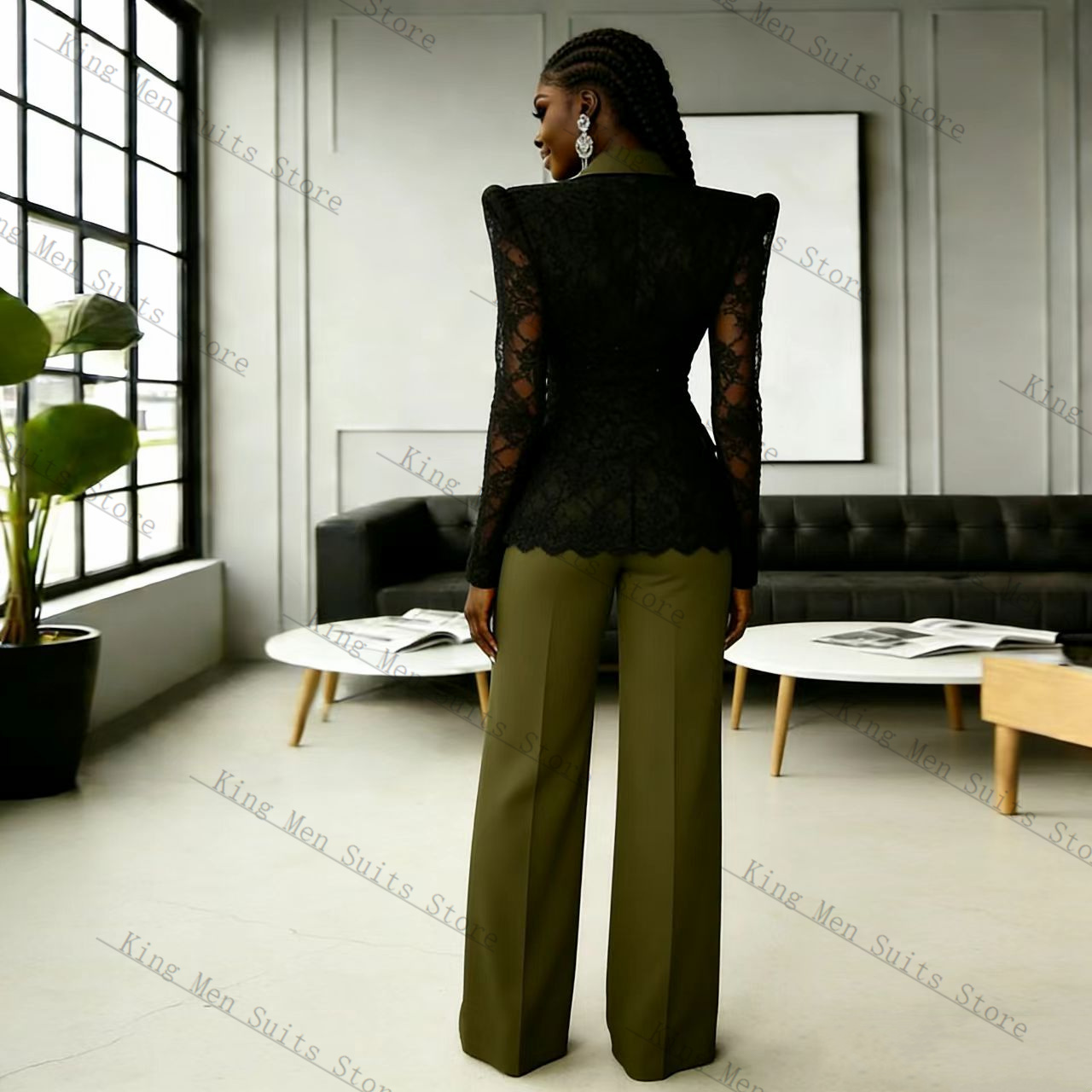 Green Black Lace Women Suit Se - đánh giá và giá Women Formal Wear Black
