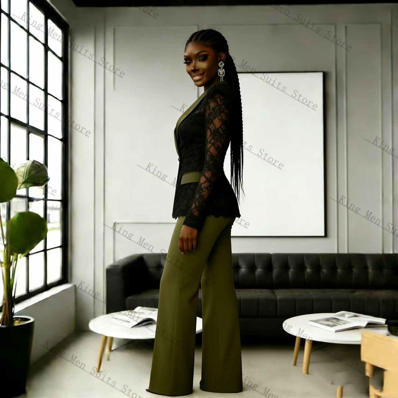 Green Black Lace Women Suit Se - đánh giá và giá Women Formal Wear Black