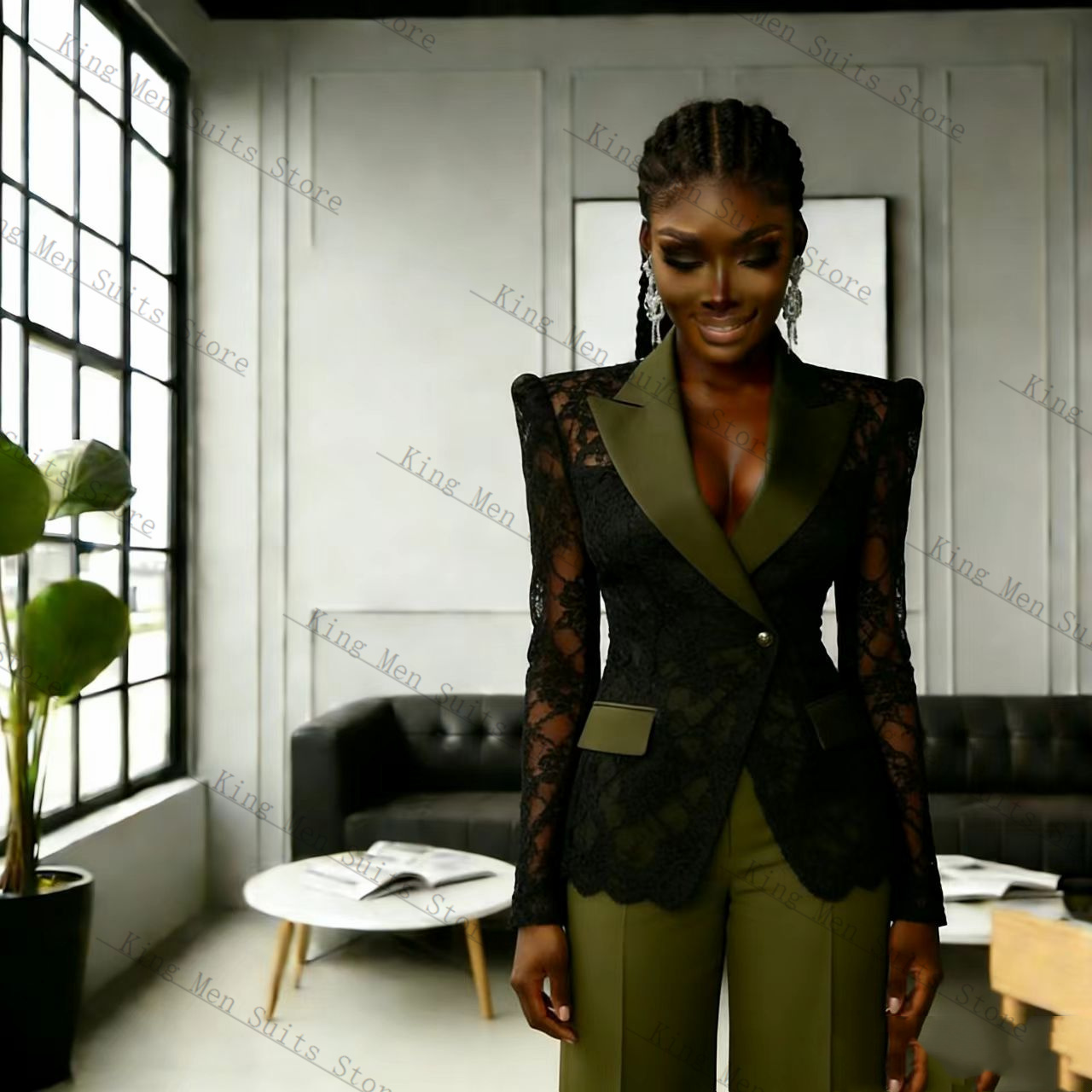 Green Black Lace Women Suit Se - đánh giá và giá Women Formal Wear Black