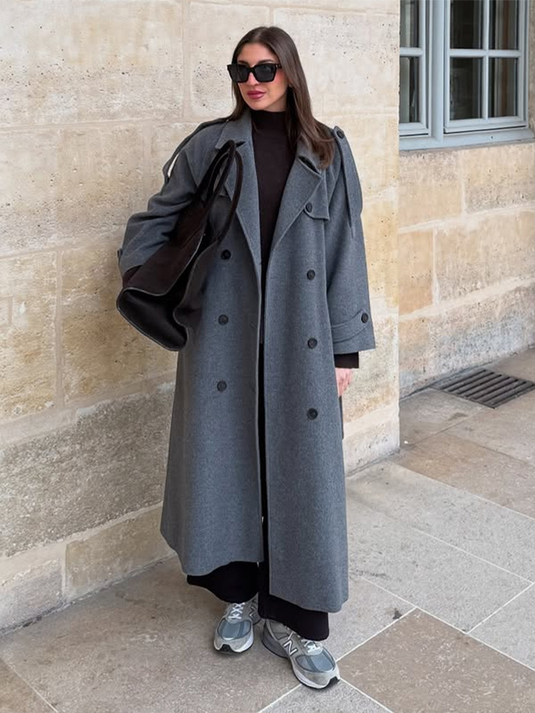 Retro Lapel Belted Woolen Over - đánh giá và giá Tailored Coat Wool