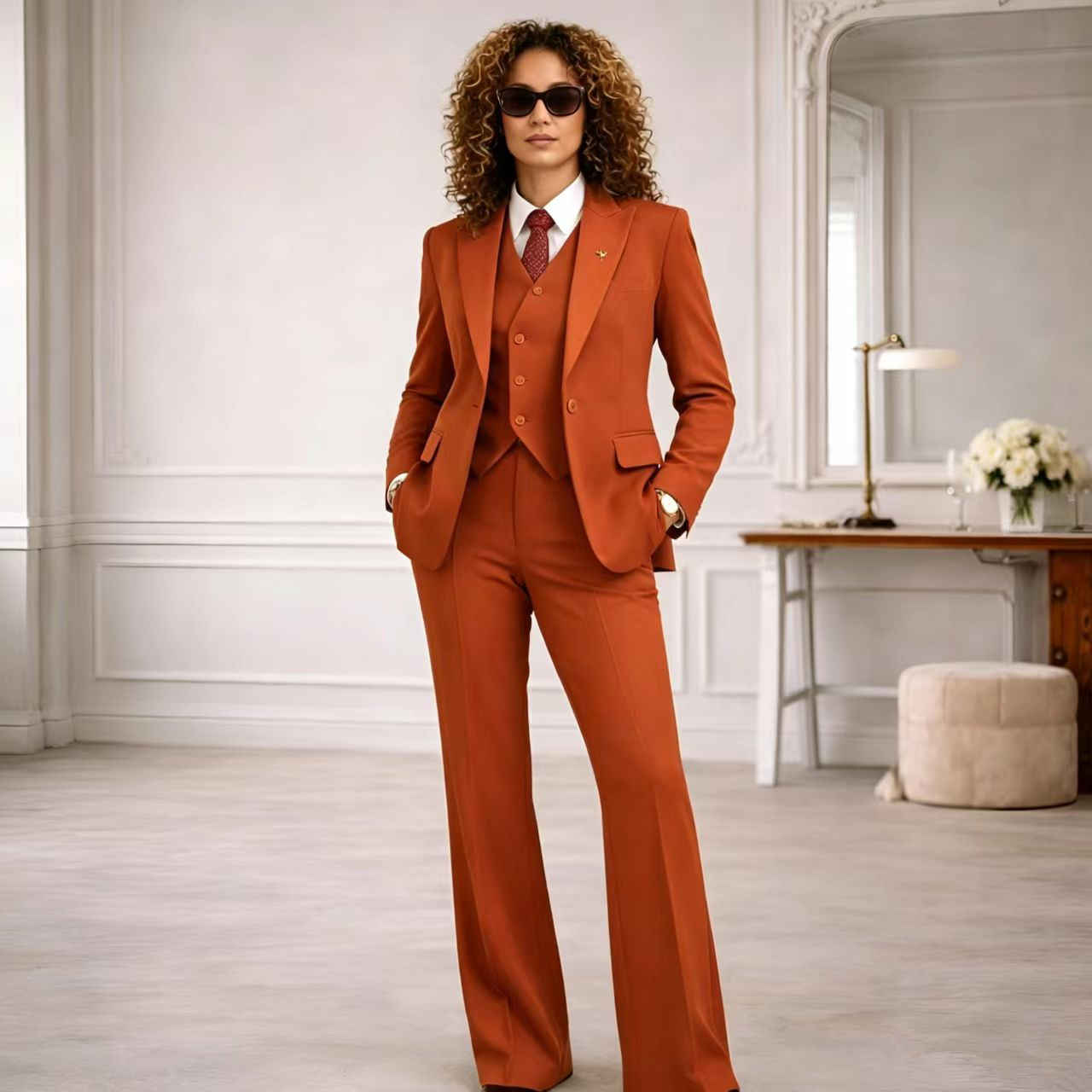 Rust Women's Suits 3 Pcs Vinta - đánh giá và giá Women Formal Wear Vest