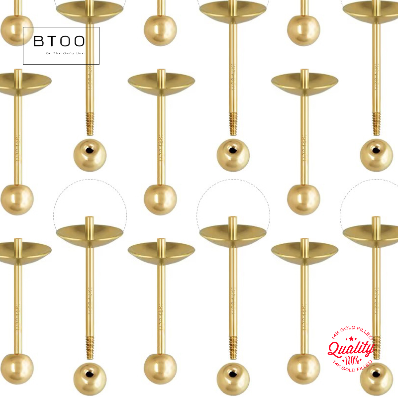 14K Gold Filled Pearl Cup Earr - đánh giá và giá Pearl Earring Stud