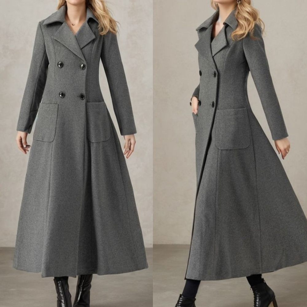 Women Gray Long Jacket Wool Do - đánh giá và giá Tailored Coat Wool