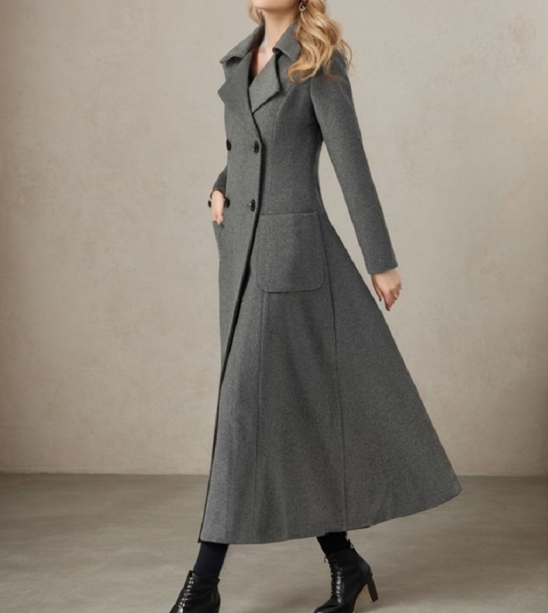 Women Gray Long Jacket Wool Do - đánh giá và giá Tailored Coat Wool