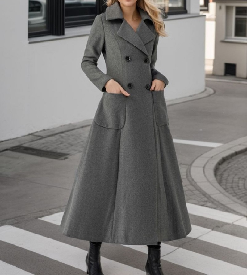 Women Gray Long Jacket Wool Do - đánh giá và giá Tailored Coat Wool