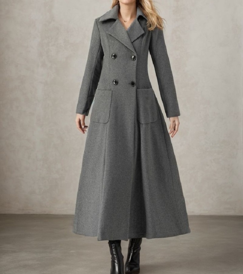Women Gray Long Jacket Wool Do - đánh giá và giá Tailored Coat Wool