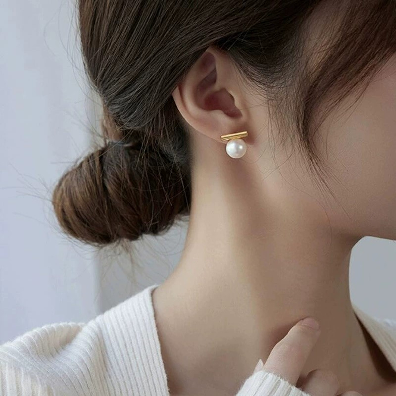 925 Silver Needle Korean Fashi - đánh giá và giá Pearl Earring Stud